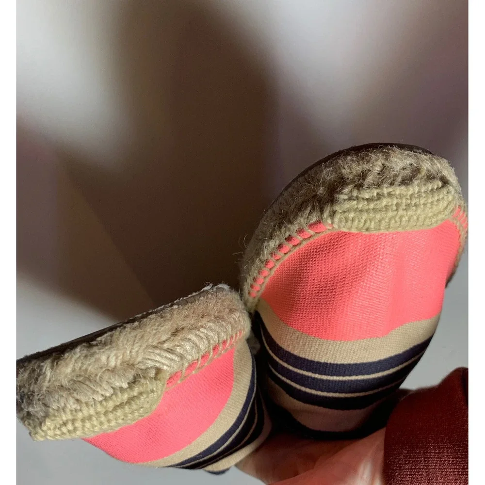 Sam Edelman Verona Stripe Espadrilles Flats Pink Navy Casual Shoes Size 9.5 M